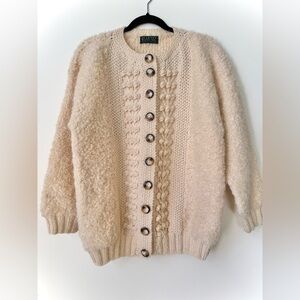 AMAZING Aran Ireland made Wool Sweater hand loomed Blarney Woollen Mills